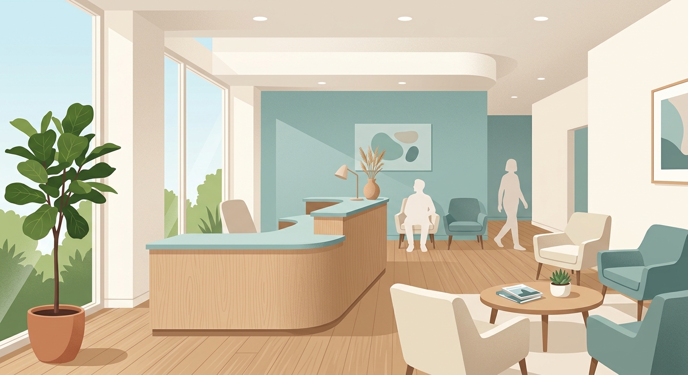 Editorial illustration for a clinic listing in Austin, TX